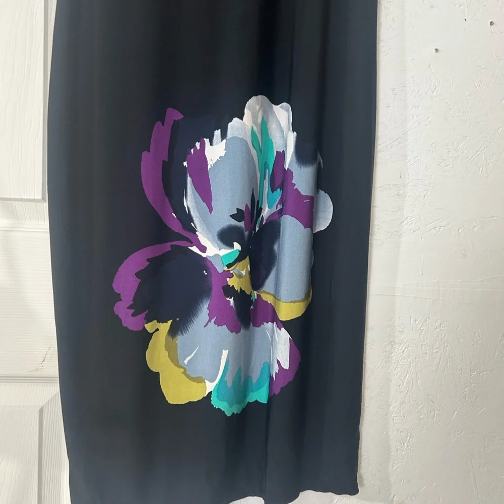Danny & Nicole Black Dress with Bold Floral Design - Picture 9 of 9